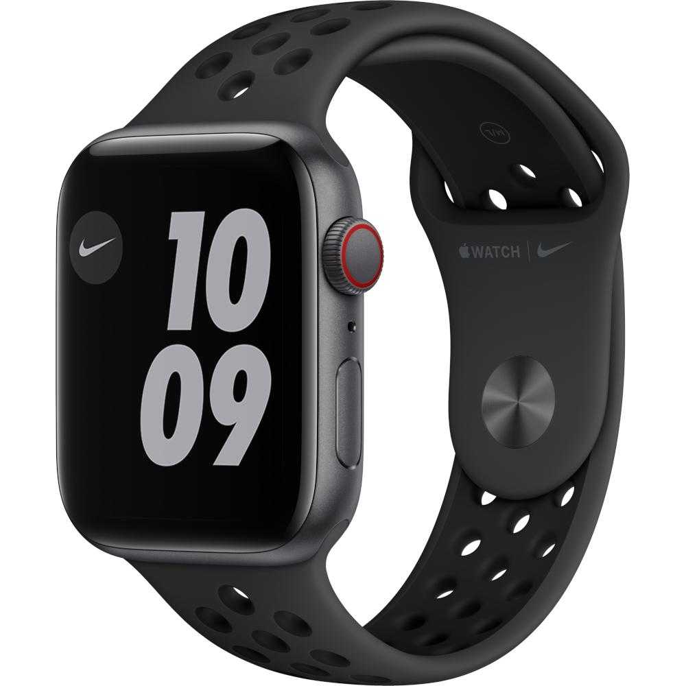 Apple Watch Nike SE GPS + Cellular, 44mm, Space Gray, Aluminium Case, Anthracite/Black Nike Sport Band Apple Watch Nike SE GPS + Cellular, 44mm, Space Gray, Aluminium Case, Anthracite/Black Nike Sport Band