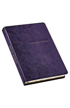 KJV Holy Bible, Thinline Large Print Faux Leather Red Letter Edition - Thumb Index & Ribbon Marker, King James Version, Purple Floral - Christian Art Gifts KJV Holy Bible, Thinline Large Print Faux Leather Red Letter Edition - Thumb Index & Ribbon Marker, King James Version, Purple Floral - Christian Art Gifts