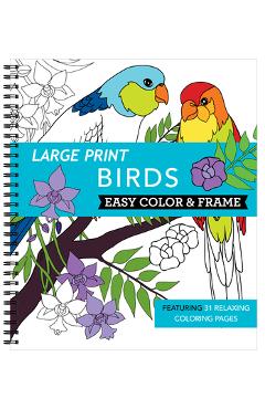 Large Print Easy Color & Frame - Birds (Adult Coloring Book) - New Seasons Large Print Easy Color & Frame - Birds (Adult Coloring Book) - New Seasons