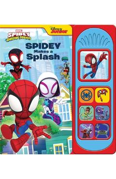 Disney Junior Marvel Spidey and His Amazing Friends: Spidey Makes a Splash Sound Book - Pi Kids Disney Junior Marvel Spidey and His Amazing Friends: Spidey Makes a Splash Sound Book - Pi Kids