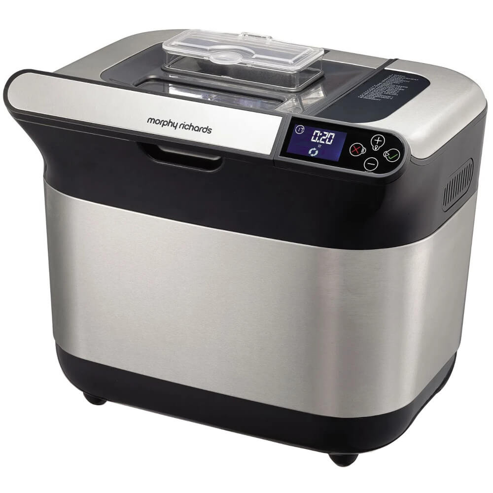 Masina de paine Morphy Richards, Premium Plus, 900 g, 19 programe, 600 W, Negru/Gri Masina de paine Morphy Richards, Premium Plus, 900 g, 19 programe, 600 W, Negru/Gri