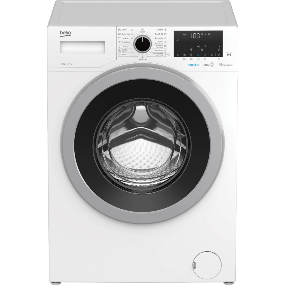 Masina de spalat rufe Beko EWTV8836XS2D, 8 kg, 1600 RPM, Motor ProSmart Inverter, HomeWhiz, SteamCure, AddGarment, Autodosing, Clasa C Masina de spalat rufe Beko EWTV8836XS2D, 8 kg, 1600 RPM, Motor ProSmart Inverter, HomeWhiz, SteamCure, AddGarment, Autodosing, Clasa C