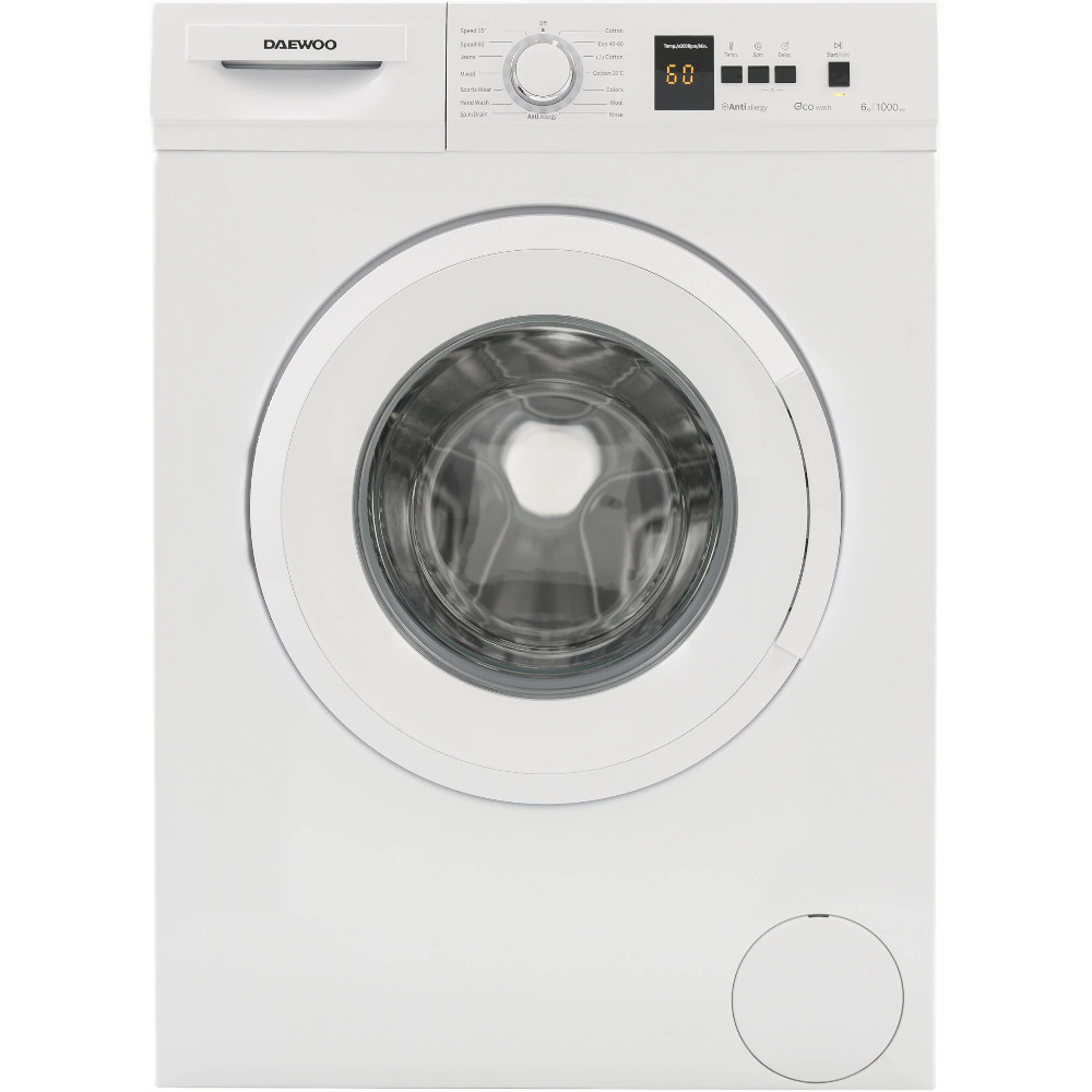 Masina de spalat rufe Slim Daewoo DWD-MV1011-3, 1000 RPM, 6 kg, Start intarziat, Eco Wash, Anti Allergy, Clasa D Masina de spalat rufe Slim Daewoo DWD-MV1011-3, 1000 RPM, 6 kg, Start intarziat, Eco Wash, Anti Allergy, Clasa D