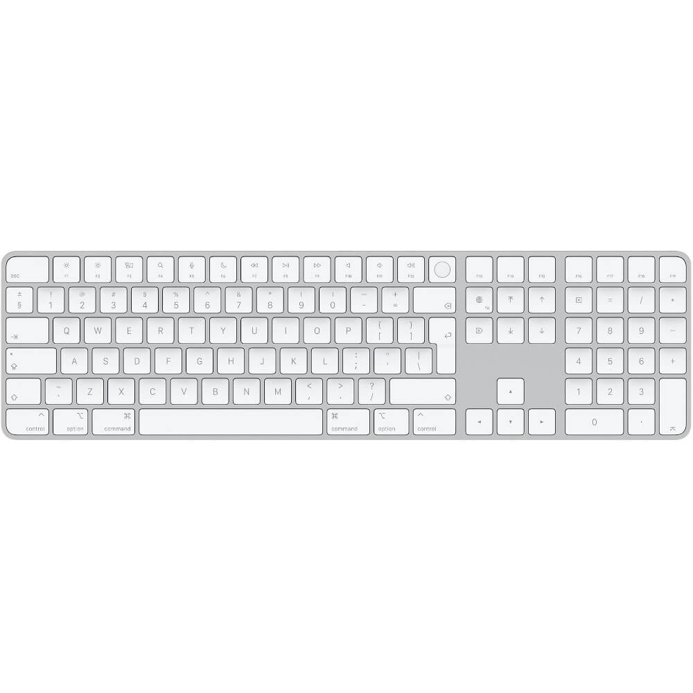 Tastatura Bluetooth Apple Magic MK2C3RO/A, Touch ID, Tastatura numerica, Layout RO, Alb Tastatura Bluetooth Apple Magic MK2C3RO/A, Touch ID, Tastatura numerica, Layout RO, Alb