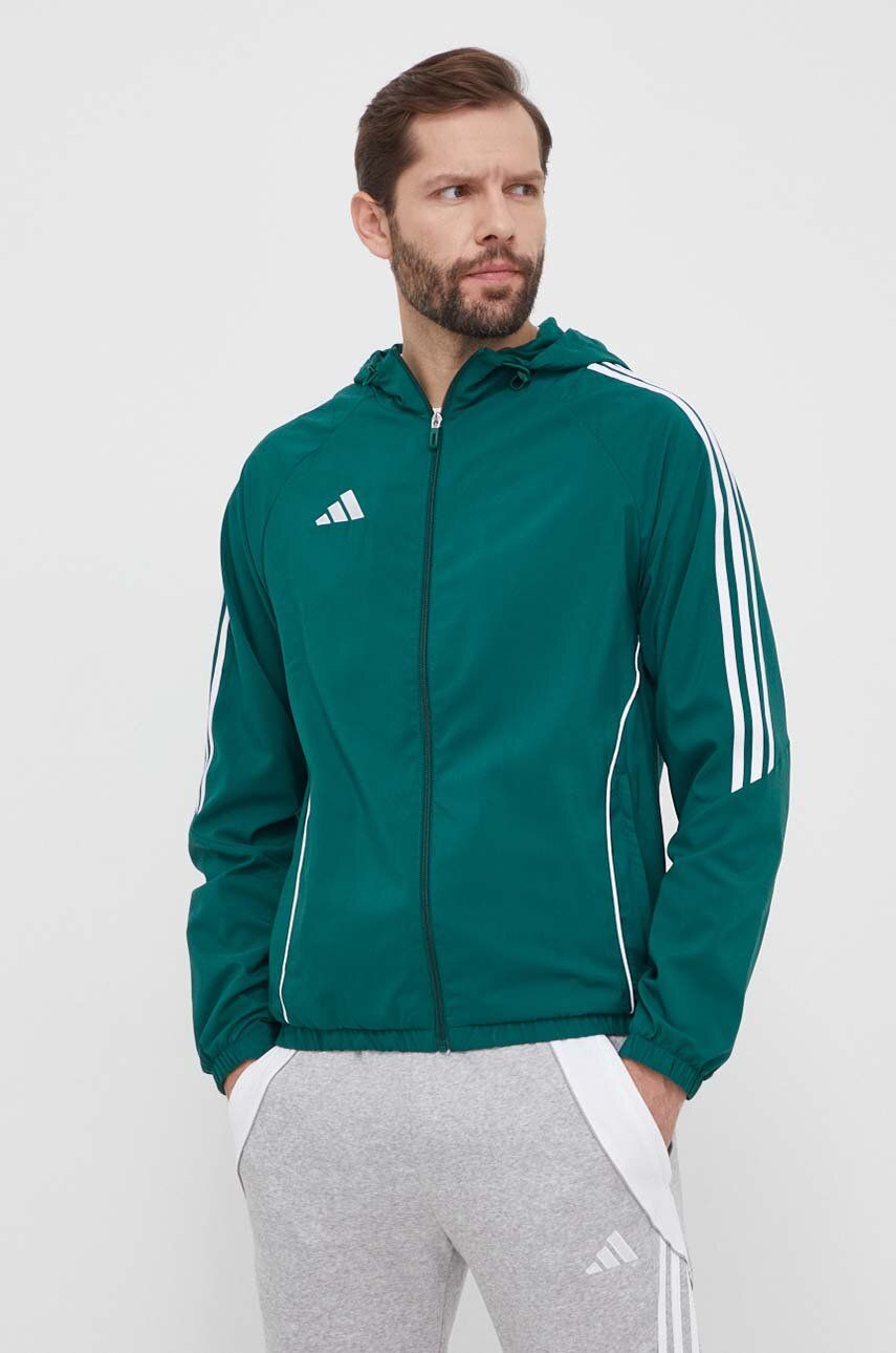 adidas Performance jacheta de antrenament Tiro24 culoarea verde, de tranzitie, IM8810 adidas Performance jacheta de antrenament Tiro24 culoarea verde, de tranzitie, IM8810