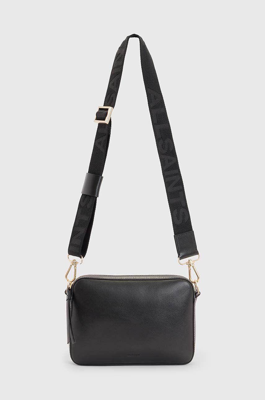 AllSaints poseta de piele LUCILE CROSSBODY culoarea negru, WB547Z AllSaints poseta de piele LUCILE CROSSBODY culoarea negru, WB547Z