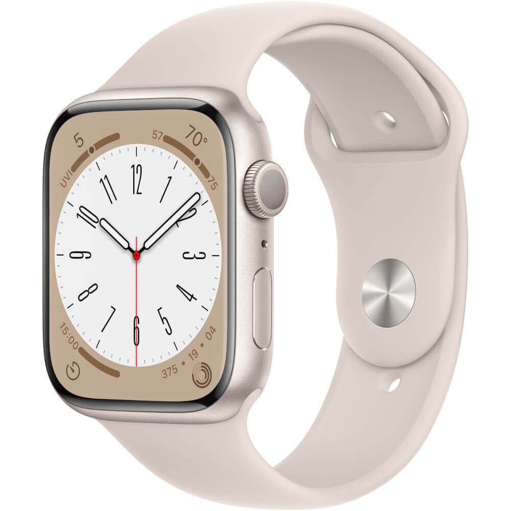 Apple Watch Series 8 GPS, 45mm, Starlight Aluminium Case, Starlight Sport Band Apple Watch Series 8 GPS, 45mm, Starlight Aluminium Case, Starlight Sport Band