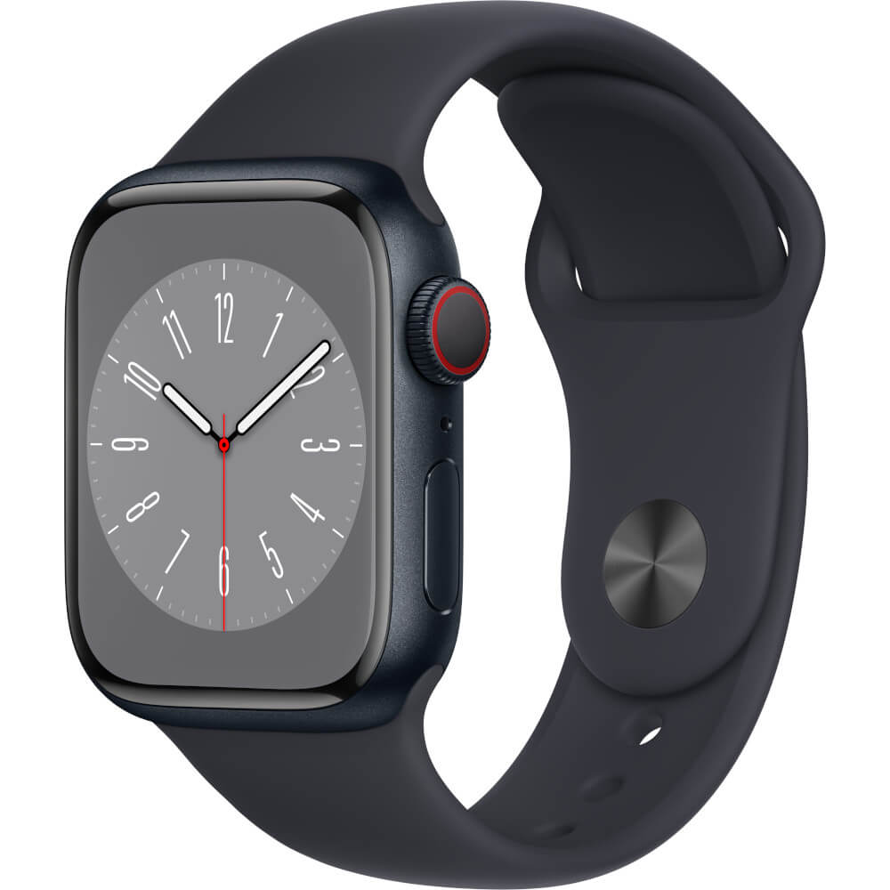 Apple Watch Series 8 GPS + Cellular, 41mm, Midnight Aluminium Case, Midnight Sport Band Apple Watch Series 8 GPS + Cellular, 41mm, Midnight Aluminium Case, Midnight Sport Band