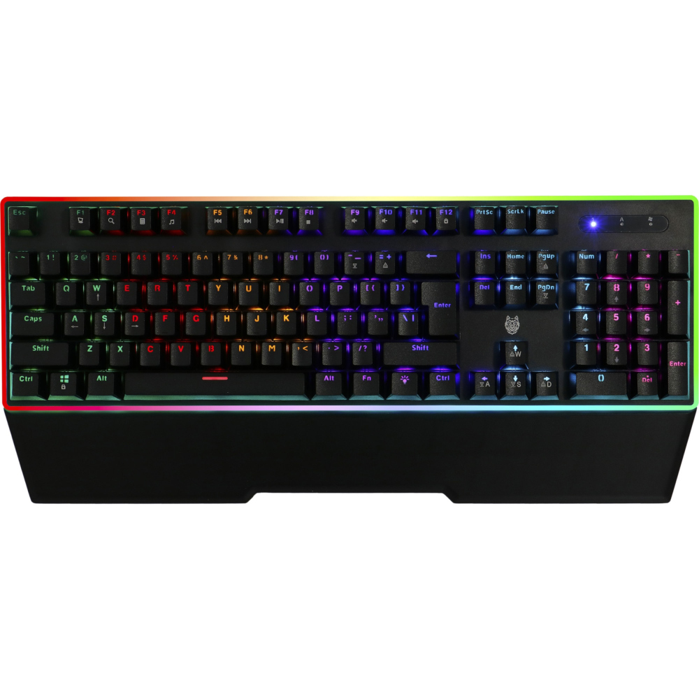 Tastatura gaming mecanica A+ Kago, Iluminare rainbow, Palm rest, Negru Tastatura gaming mecanica A+ Kago, Iluminare rainbow, Palm rest, Negru
