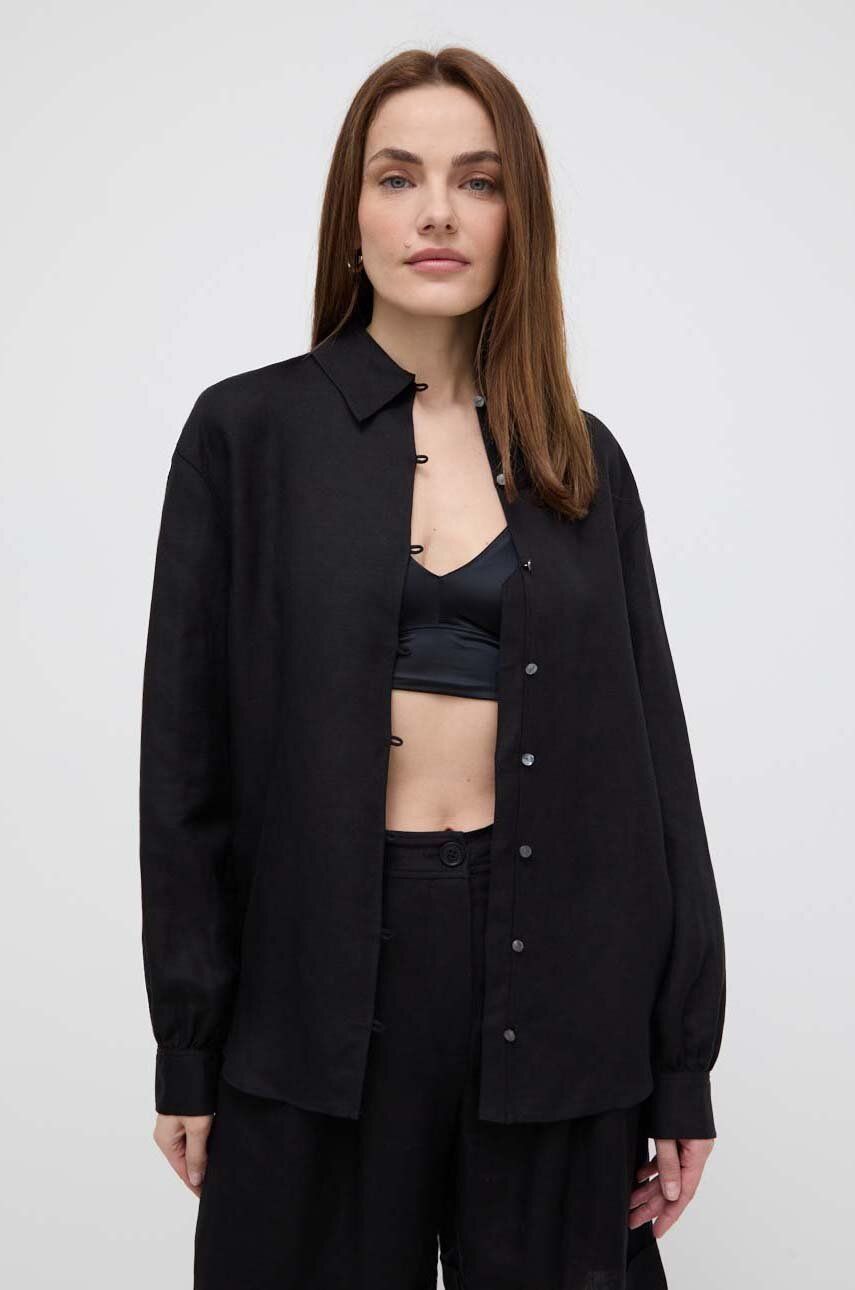 Karl Lagerfeld camasa de in culoarea negru, cu guler clasic, relaxed Karl Lagerfeld camasa de in culoarea negru, cu guler clasic, relaxed