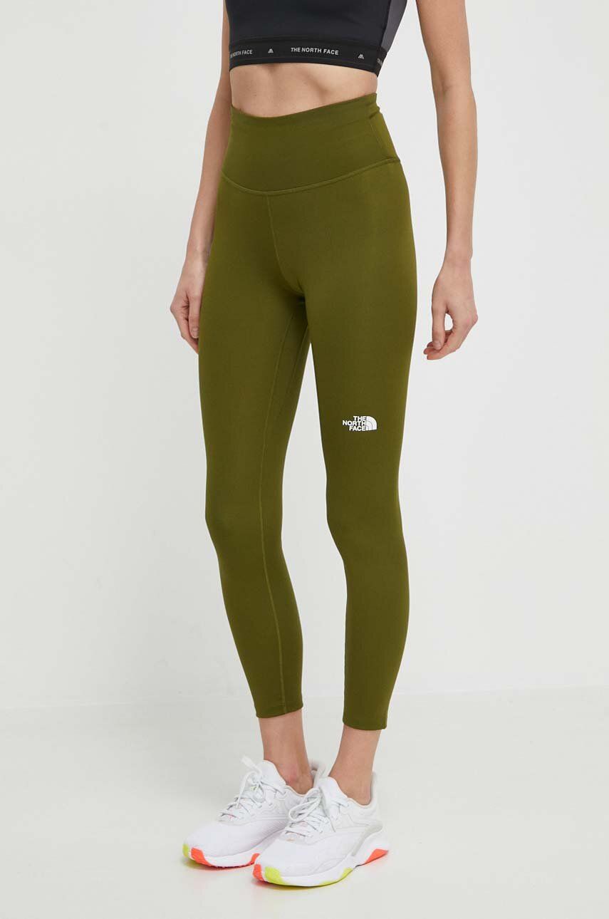 The North Face leggins sport Flex femei, culoarea verde, neted, NF0A87JQPIB1 The North Face leggins sport Flex femei, culoarea verde, neted, NF0A87JQPIB1