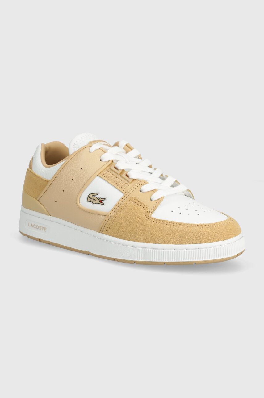 Lacoste sneakers din piele Court Cage Leather culoarea bej, 47SFA0105 Lacoste sneakers din piele Court Cage Leather culoarea bej, 47SFA0105