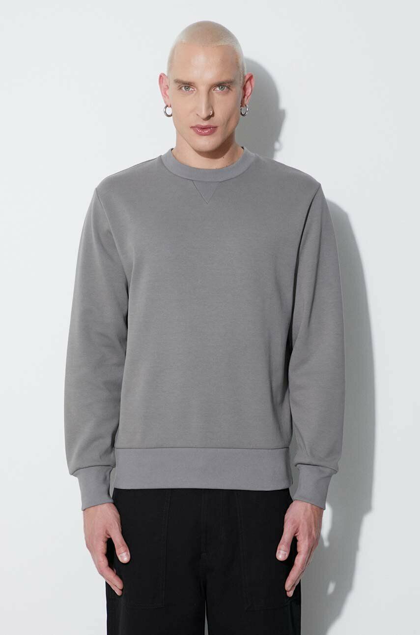 A.P.C. hanorac de bumbac Sweat Duck bărbați, culoarea gri, uni COGAW.M27771-KHAKI A.P.C. hanorac de bumbac Sweat Duck bărbați, culoarea gri, uni COGAW.M27771-KHAKI
