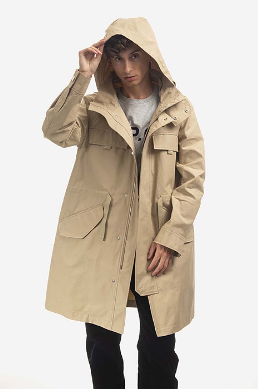 A.P.C. hanorac Parka Yael bărbați, culoarea bej, de tranziție COEGJ.H30178-BEIGE A.P.C. hanorac Parka Yael bărbați, culoarea bej, de tranziție COEGJ.H30178-BEIGE