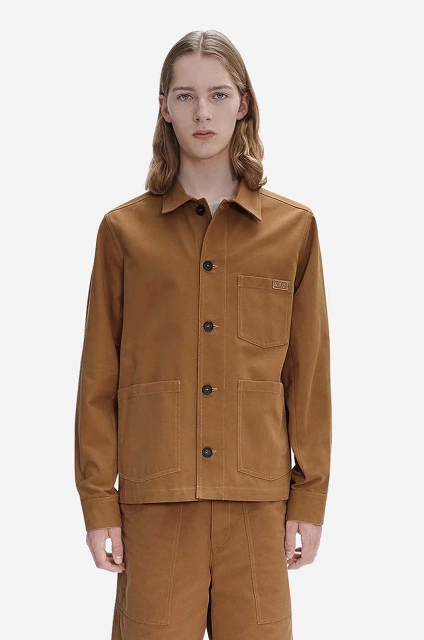 A.P.C. geacă bărbați, culoarea maro, de tranziție COGBJ.H02800-CARAMEL A.P.C. geacă bărbați, culoarea maro, de tranziție COGBJ.H02800-CARAMEL