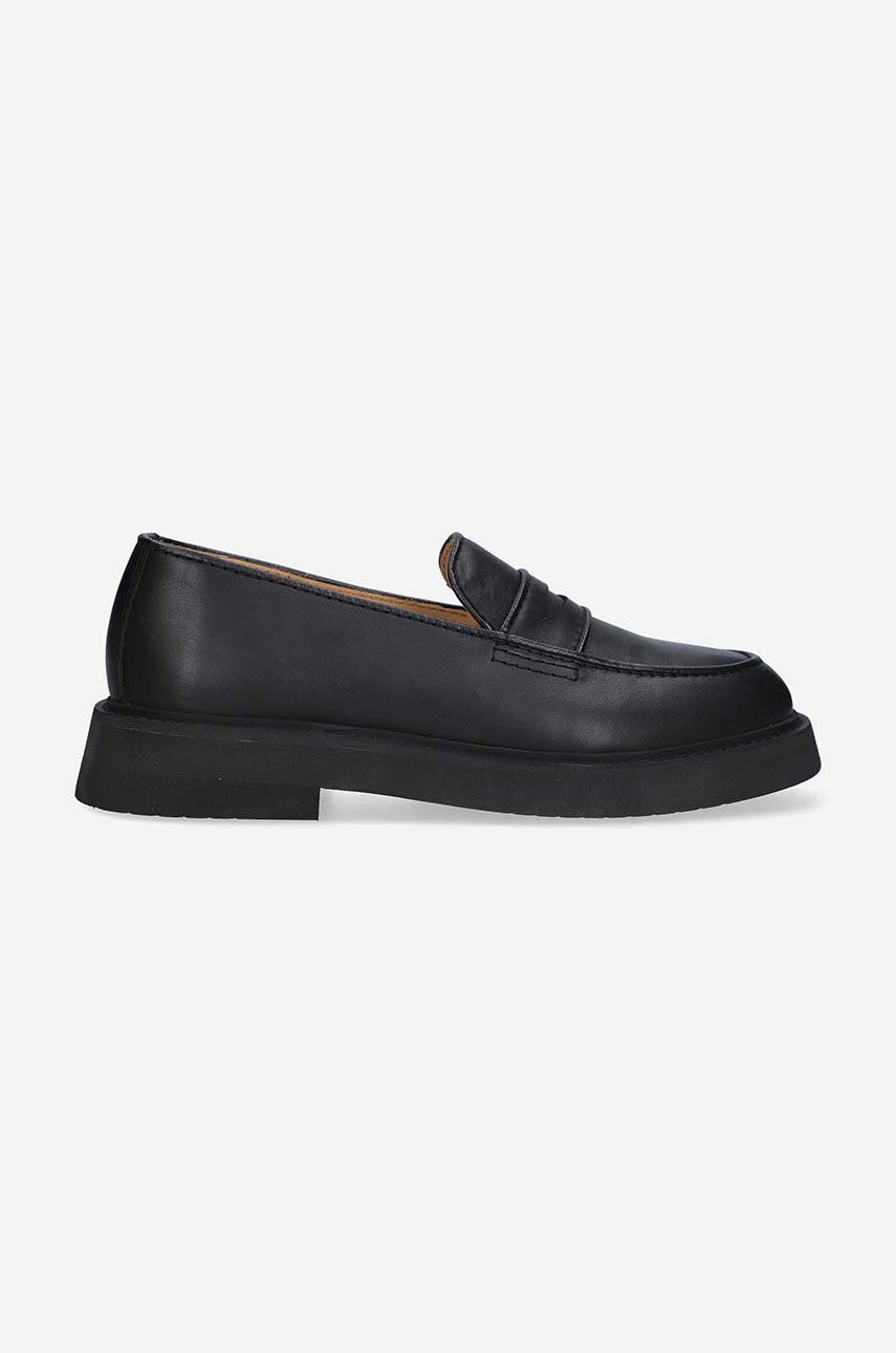 A.P.C. mocasini de piele femei, culoarea negru, cu toc plat PXBAA.F53276-BLACK A.P.C. mocasini de piele femei, culoarea negru, cu toc plat PXBAA.F53276-BLACK