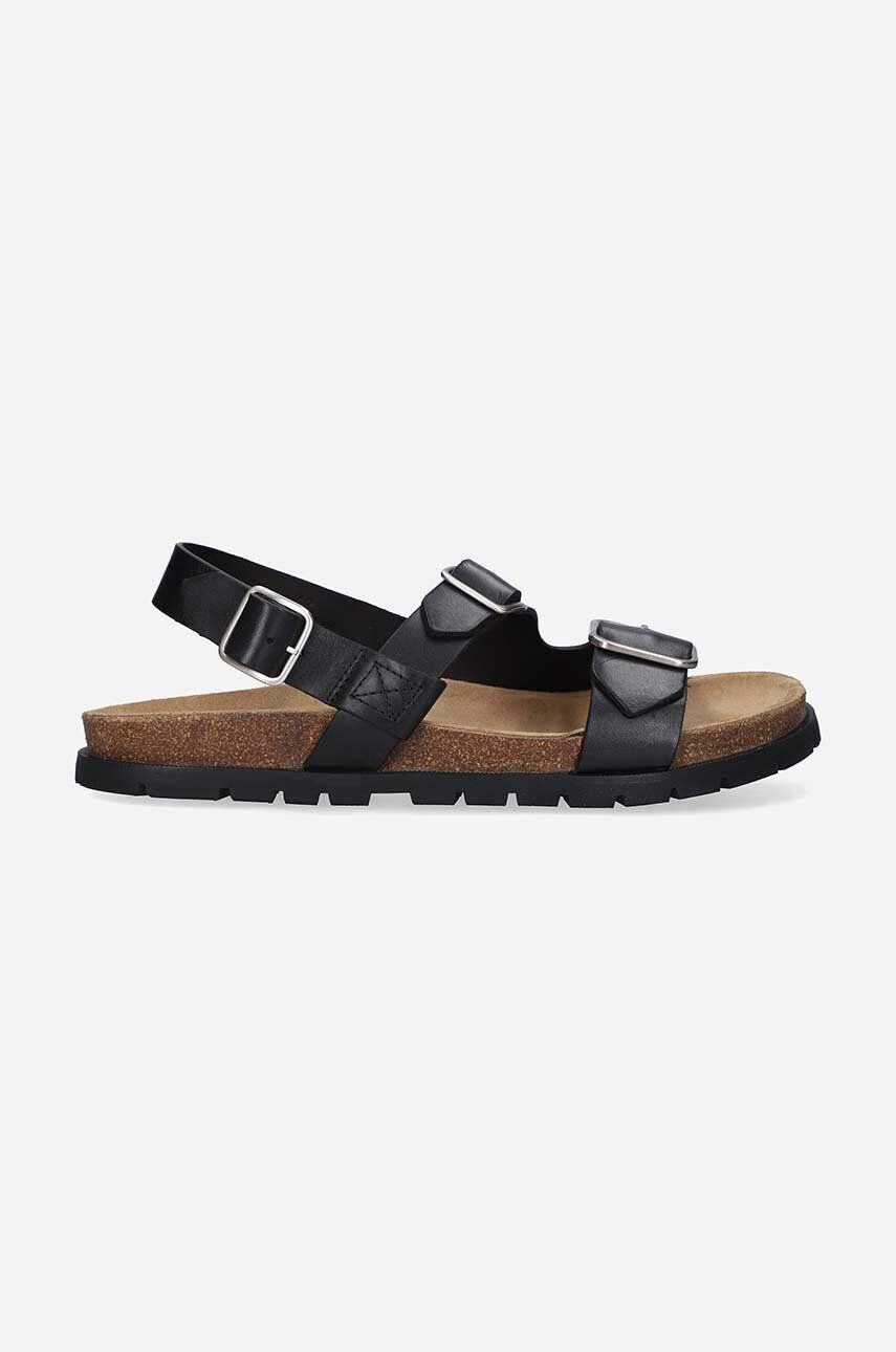 A.P.C. sandale de piele bărbați, culoarea negru PXAWV.H51075-BLACK A.P.C. sandale de piele bărbați, culoarea negru PXAWV.H51075-BLACK