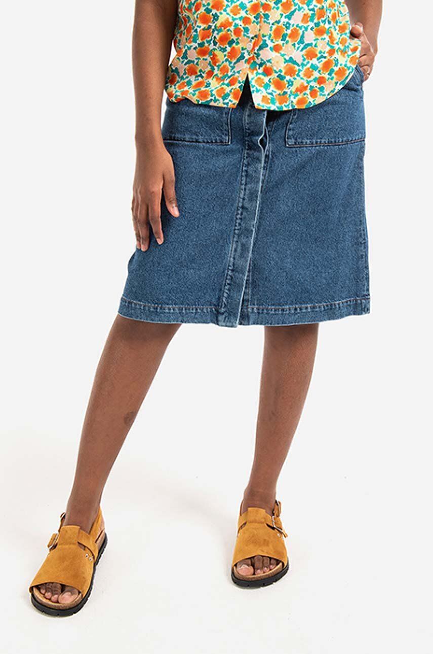 A.P.C. fustă din denim Jupe Anita midi, drept COETK.F06342-INDIGO A.P.C. fustă din denim Jupe Anita midi, drept COETK.F06342-INDIGO
