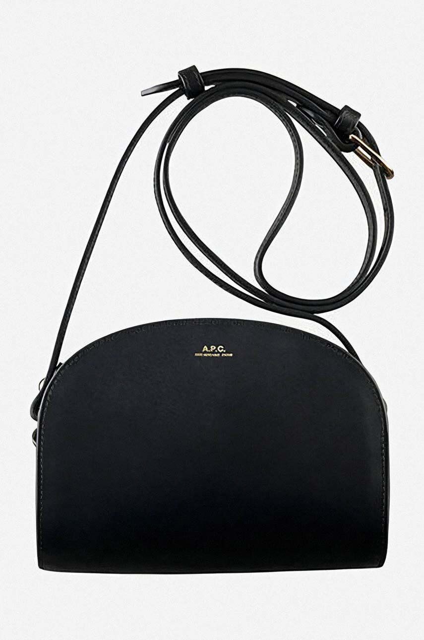 A.P.C. poșetă de piele Demi culoarea negru PXAWV.F61392-GREIGE A.P.C. poșetă de piele Demi culoarea negru PXAWV.F61392-GREIGE