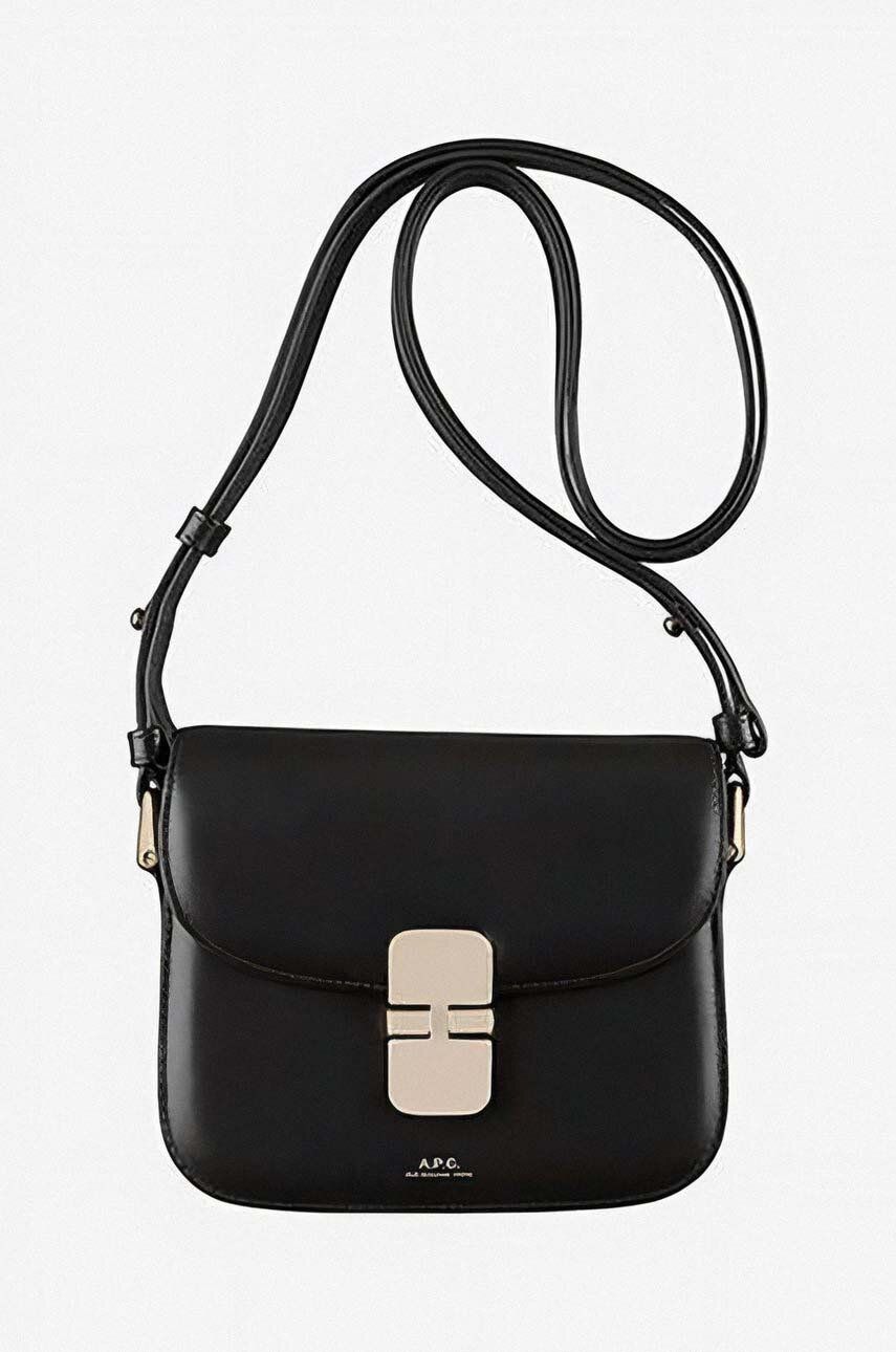 A.P.C. poșetă de piele A.P.C. Sac Grace Mini culoarea negru PXBMW-F61515 BLACK A.P.C. poșetă de piele A.P.C. Sac Grace Mini culoarea negru PXBMW-F61515 BLACK