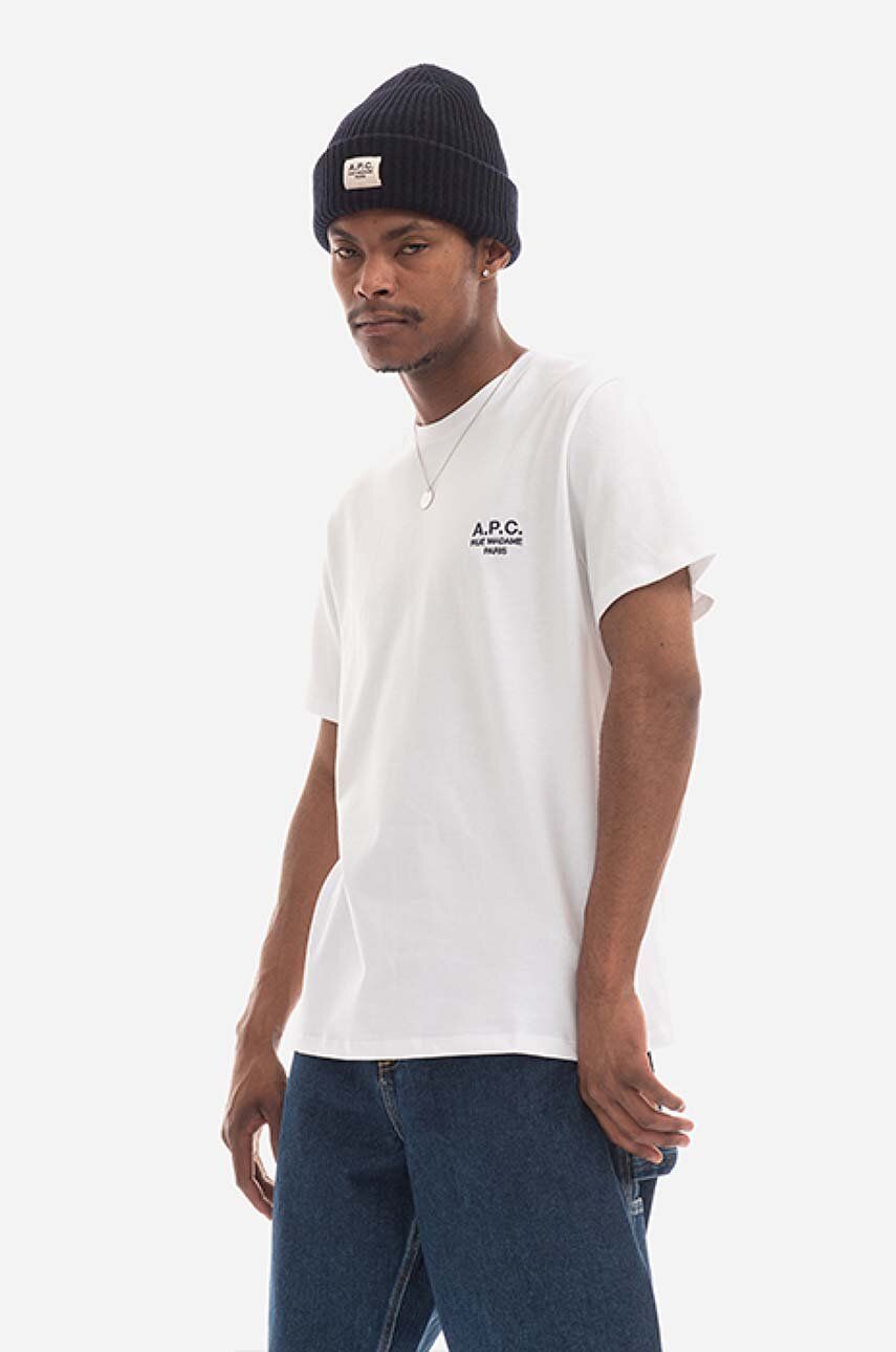 A.P.C. tricou din bumbac Raymond culoarea alb, uni COEZC.H26840-WHITE A.P.C. tricou din bumbac Raymond culoarea alb, uni COEZC.H26840-WHITE