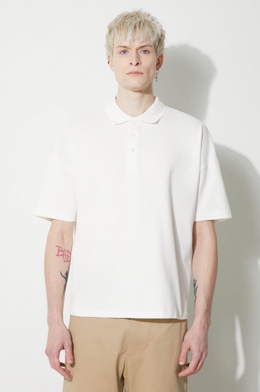 A.P.C. polo de bumbac Polo Antoine culoarea bej, uni, COGWZ.H26212.AAB A.P.C. polo de bumbac Polo Antoine culoarea bej, uni, COGWZ.H26212.AAB