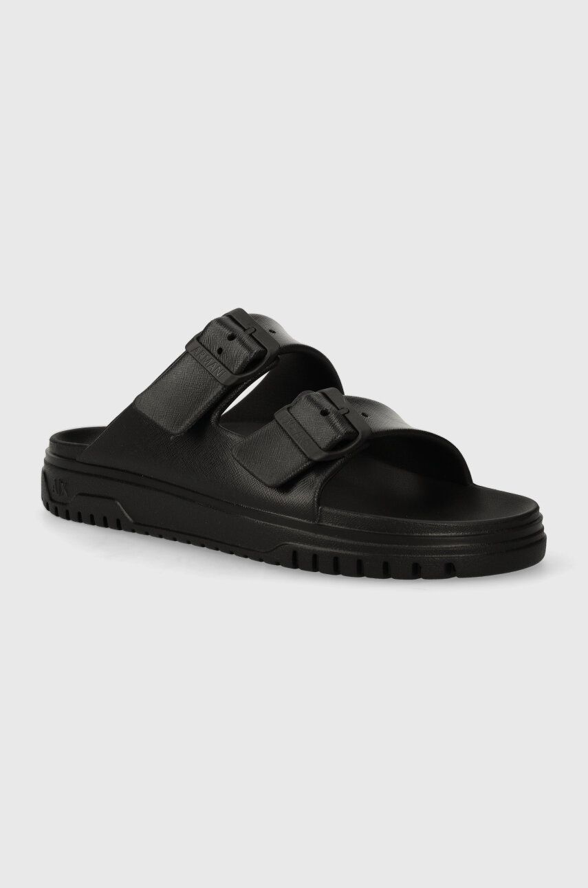 Armani Exchange papuci femei, culoarea negru, XDP043 XV821 00002 Armani Exchange papuci femei, culoarea negru, XDP043 XV821 00002