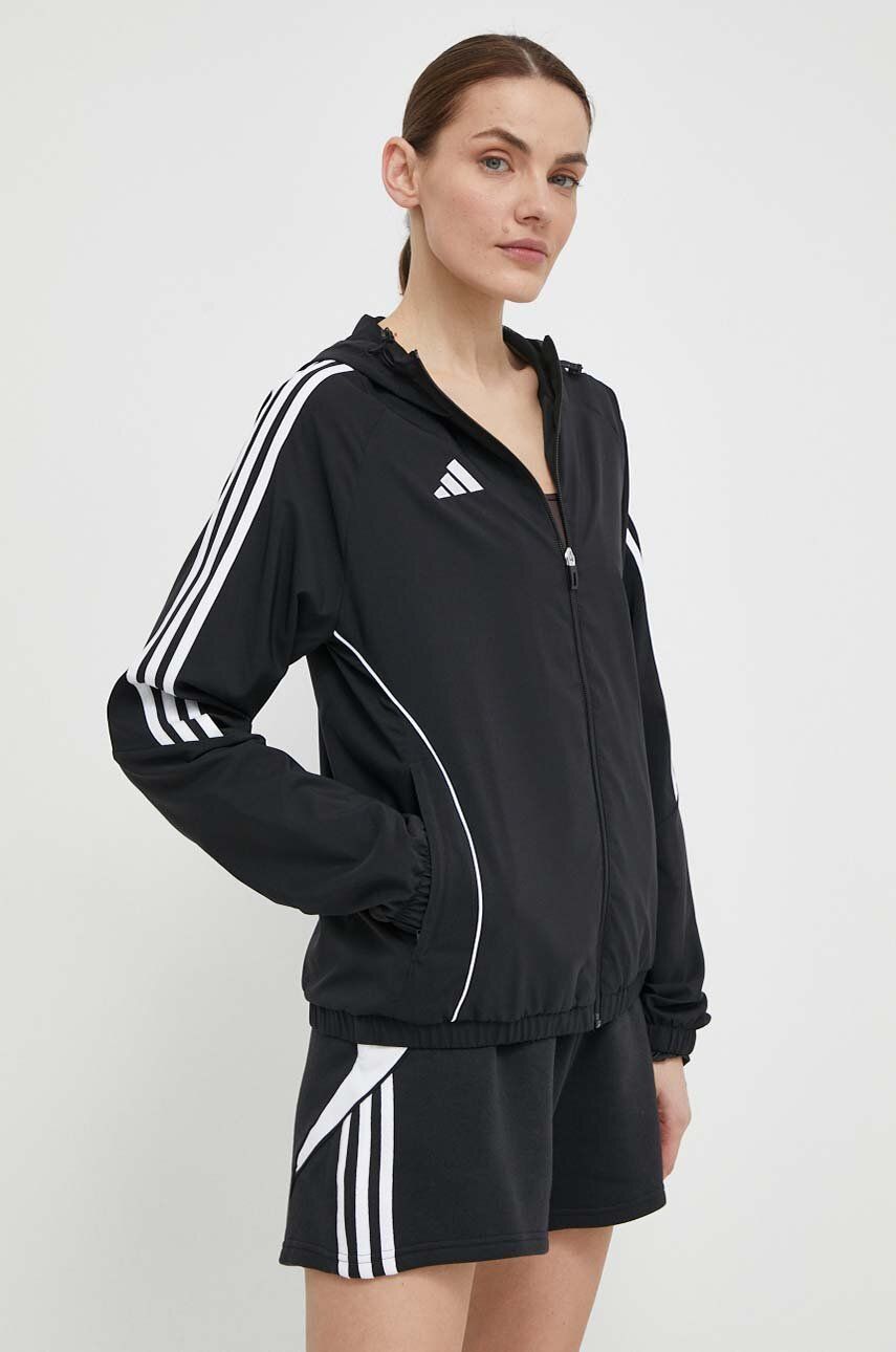 adidas Performance jacheta de antrenament Tiro 24 culoarea negru, de tranzitie, IM8805 adidas Performance jacheta de antrenament Tiro 24 culoarea negru, de tranzitie, IM8805