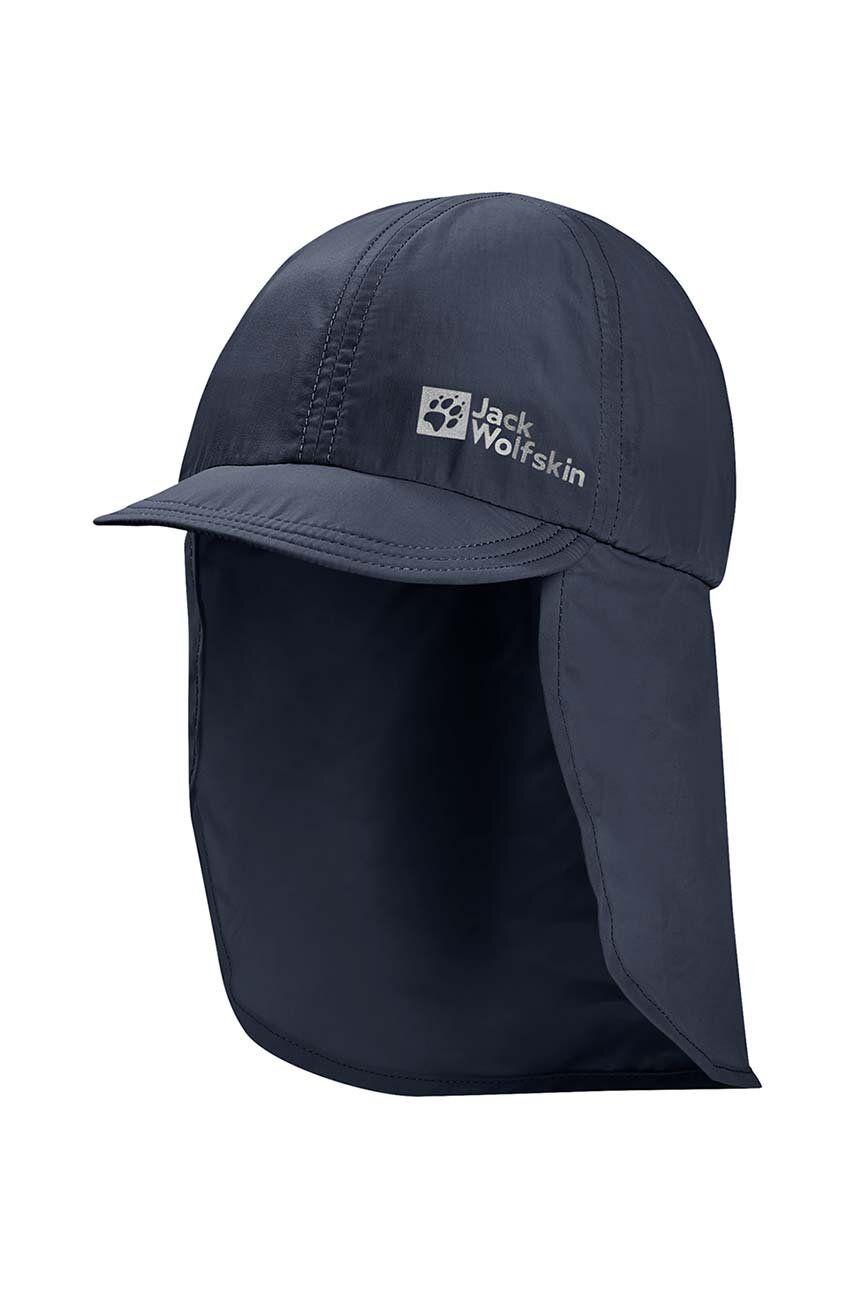 Jack Wolfskin șapcă de baseball pentru copii CANYON culoarea albastru marin, neted Jack Wolfskin șapcă de baseball pentru copii CANYON culoarea albastru marin, neted