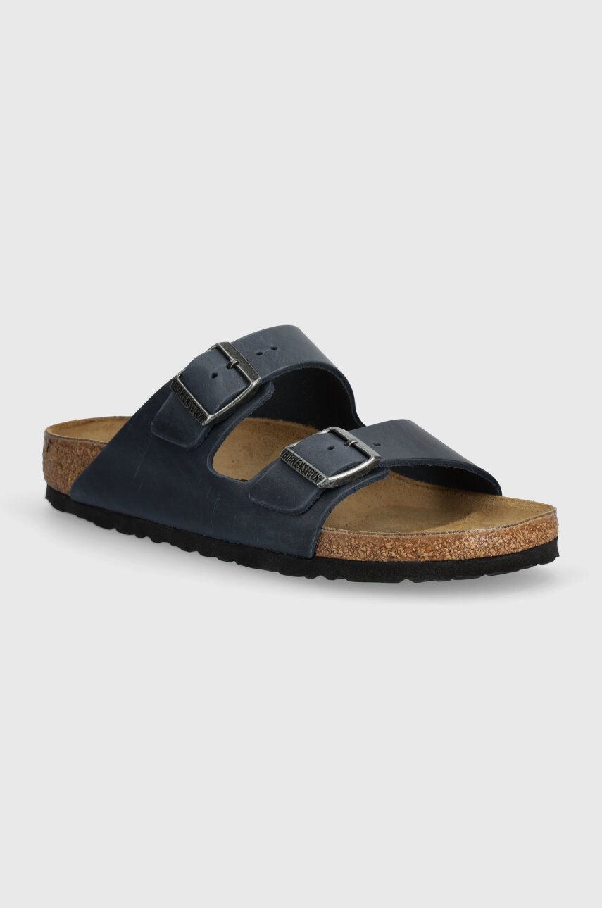 Birkenstock slapi de piele Arizona femei, culoarea albastru marin, 1027072 Birkenstock slapi de piele Arizona femei, culoarea albastru marin, 1027072