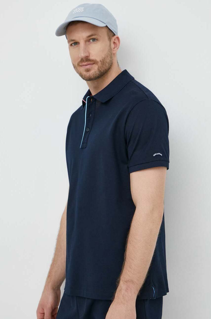 Paul&Shark polo de bumbac culoarea albastru marin, neted, 24411322 Paul&Shark polo de bumbac culoarea albastru marin, neted, 24411322