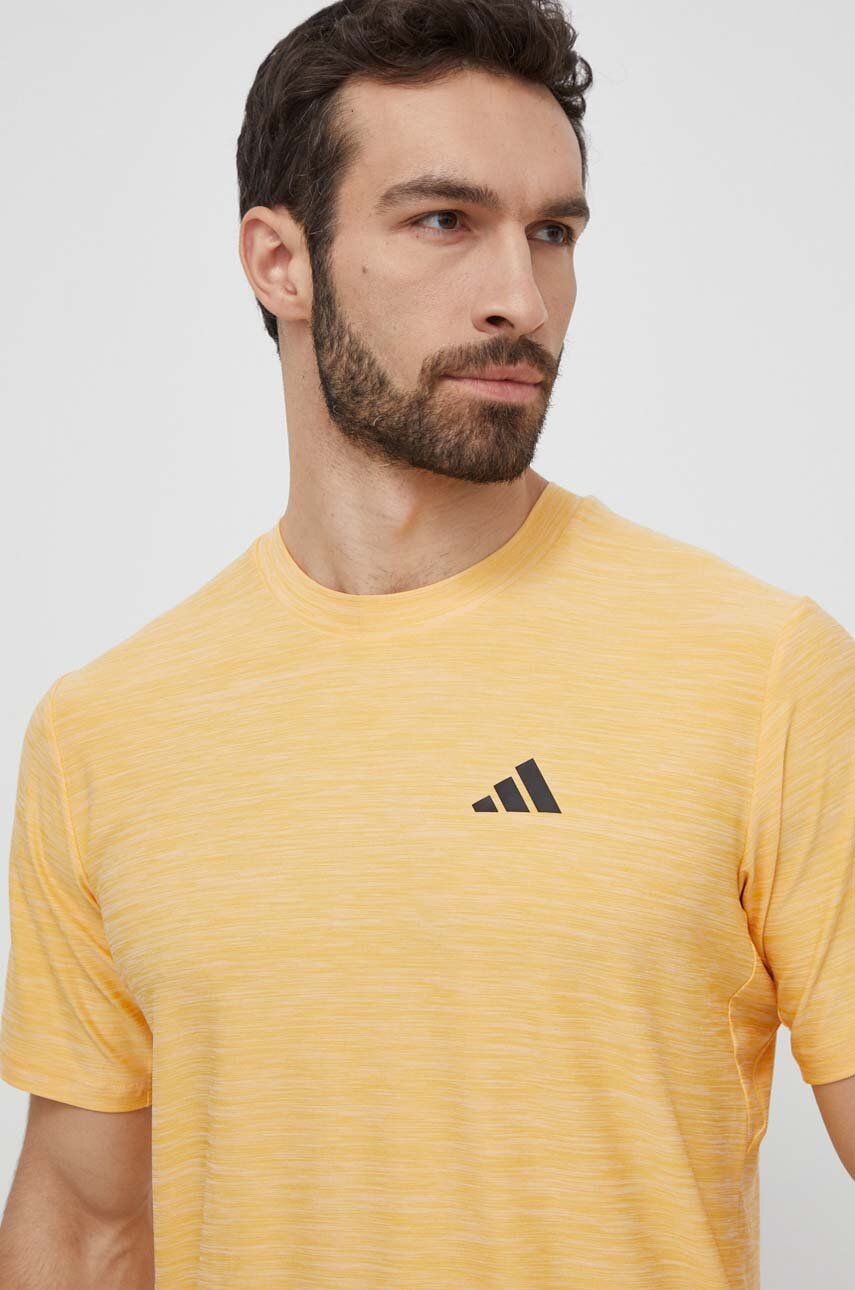 adidas Performance tricou de antrenament culoarea galben, neted, IT5402 adidas Performance tricou de antrenament culoarea galben, neted, IT5402