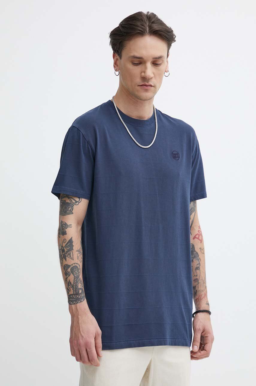 Superdry tricou din bumbac barbati, culoarea albastru marin, neted Superdry tricou din bumbac barbati, culoarea albastru marin, neted