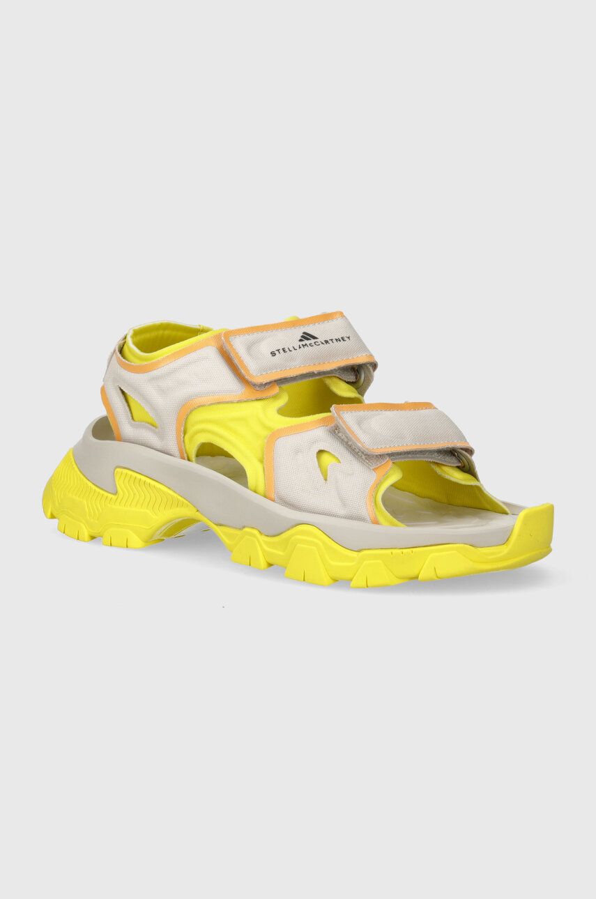 adidas by Stella McCartney sandale Hika femei, culoarea galben, cu platforma, IF1534 adidas by Stella McCartney sandale Hika femei, culoarea galben, cu platforma, IF1534