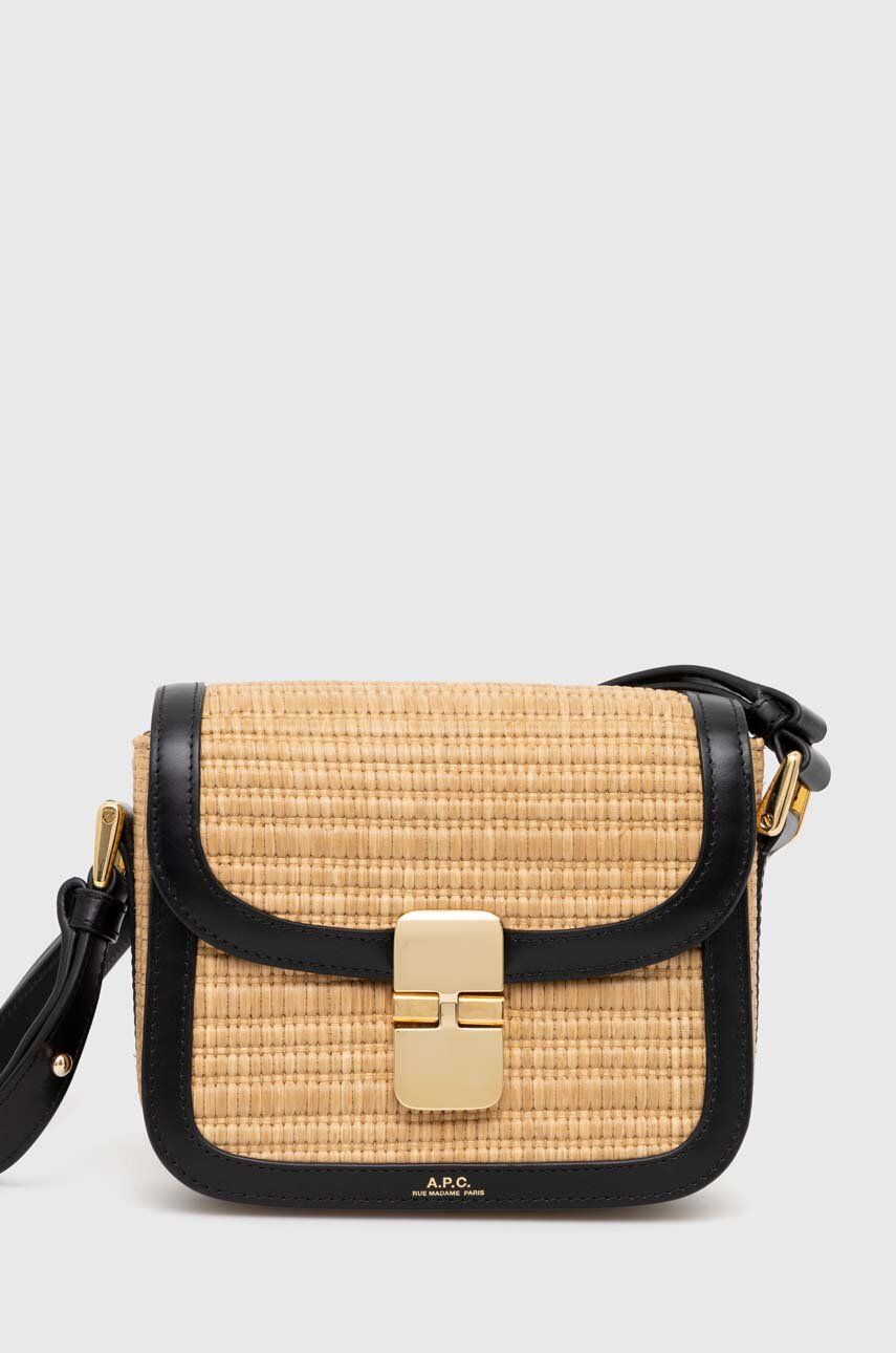 A.P.C. poseta sac grace mini culoarea negru, VIALB-F61515 A.P.C. poseta sac grace mini culoarea negru, VIALB-F61515