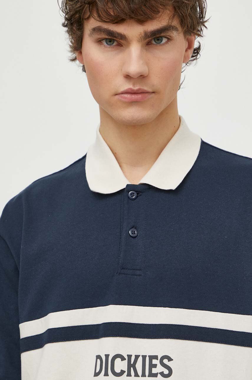 Dickies longsleeve din bumbac YORKTOWN RUGBY LS culoarea albastru marin, modelator, DK0A4YRA Dickies longsleeve din bumbac YORKTOWN RUGBY LS culoarea albastru marin, modelator, DK0A4YRA
