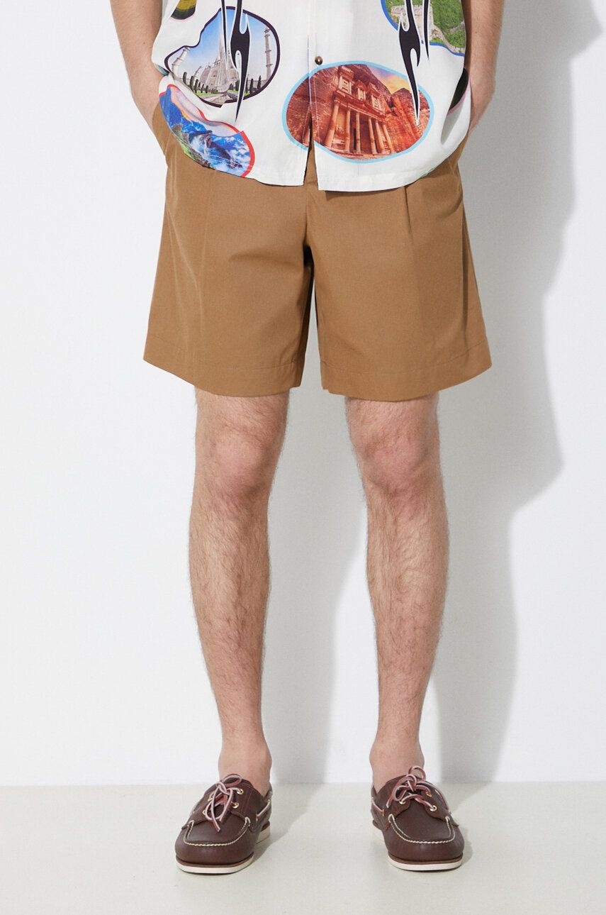A.P.C. pantaloni scurti din bumbac short crew culoarea maro, COGXS-H10198 A.P.C. pantaloni scurti din bumbac short crew culoarea maro, COGXS-H10198