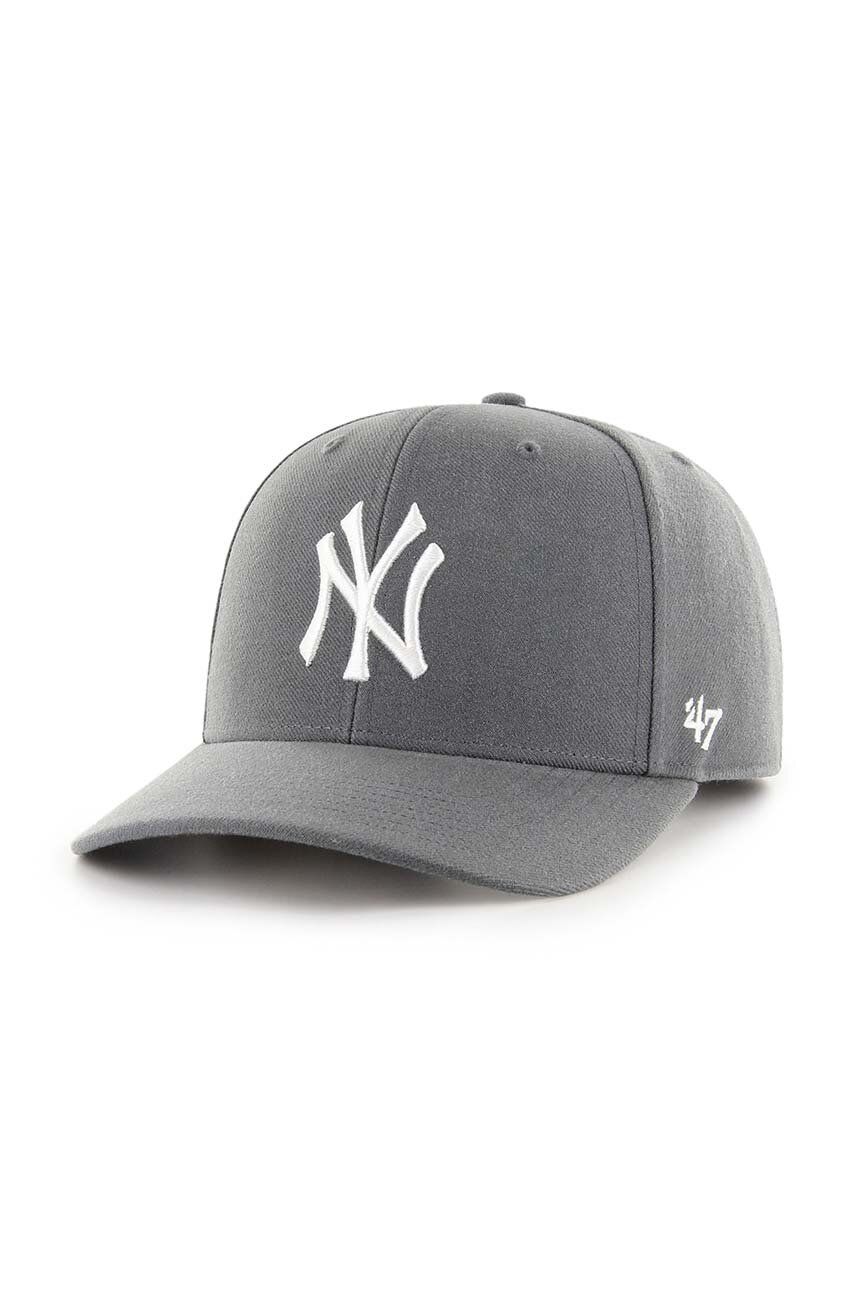 47brand șapcă din amestec de lână MLB New York Yankees culoarea gri, cu imprimeu, B-CLZOE17WBP-CC 47brand șapcă din amestec de lână MLB New York Yankees culoarea gri, cu imprimeu, B-CLZOE17WBP-CC
