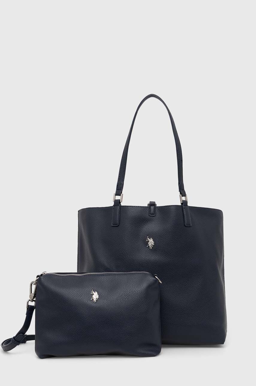 U.S. Polo Assn. poseta cu doua fete culoarea albastru marin U.S. Polo Assn. poseta cu doua fete culoarea albastru marin