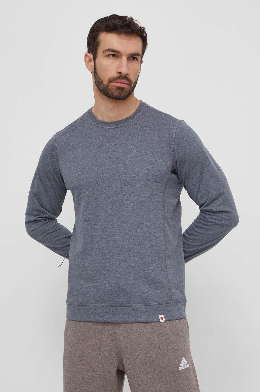 Fjallraven longsleeve High Coast Lite Sweater barbati, culoarea gri, neted, F87307 Fjallraven longsleeve High Coast Lite Sweater barbati, culoarea gri, neted, F87307