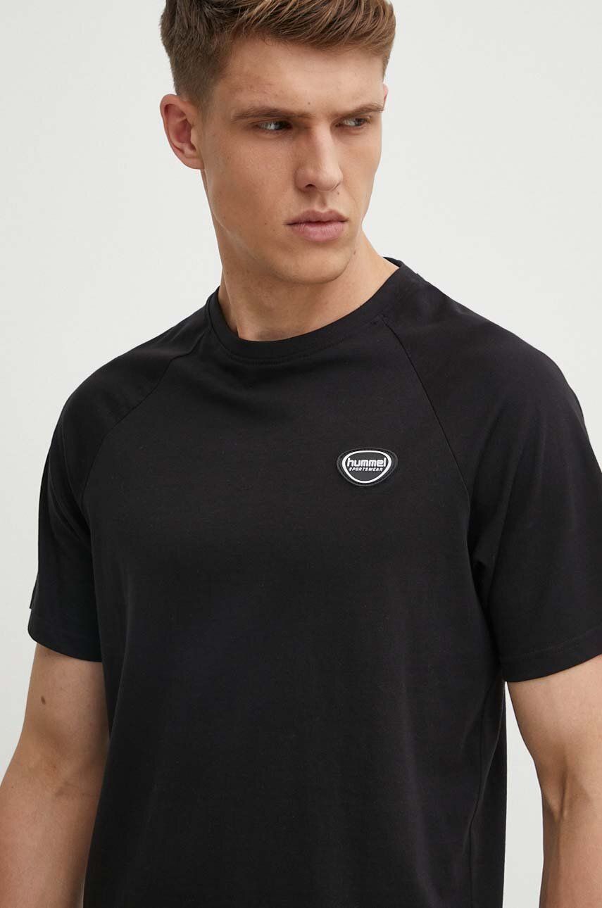 Hummel tricou din bumbac hmlLGC KAI REGULAR HEAVY T-SHIRT barbati, culoarea negru, cu imprimeu, 223989 Hummel tricou din bumbac hmlLGC KAI REGULAR HEAVY T-SHIRT barbati, culoarea negru, cu imprimeu, 223989