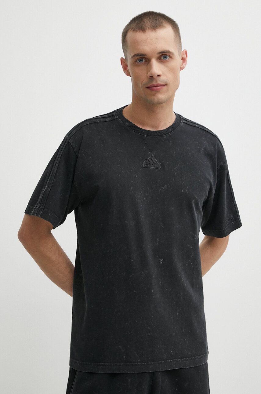 adidas tricou din bumbac barbati, culoarea negru, modelator, IN3166 adidas tricou din bumbac barbati, culoarea negru, modelator, IN3166