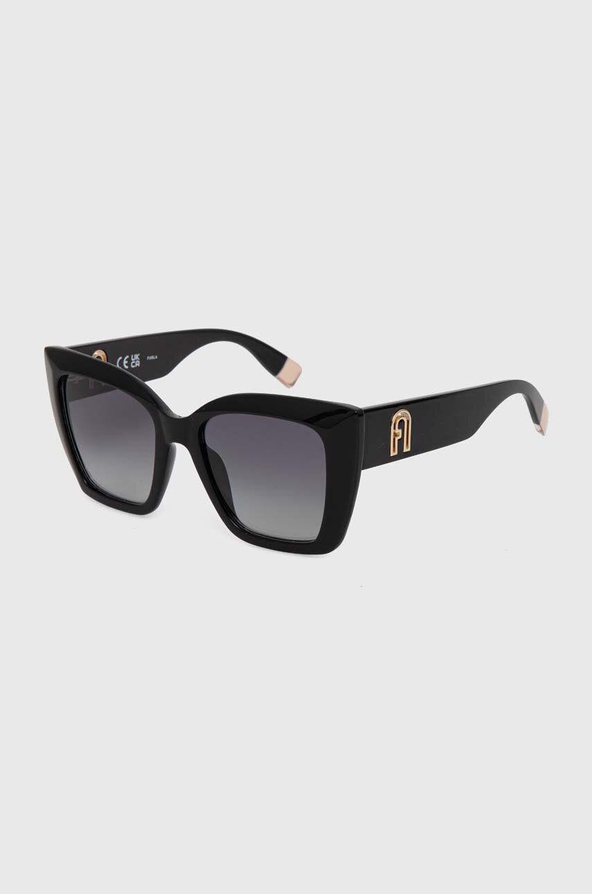 Furla ochelari de soare femei, culoarea negru, SFU710_540700 Furla ochelari de soare femei, culoarea negru, SFU710_540700