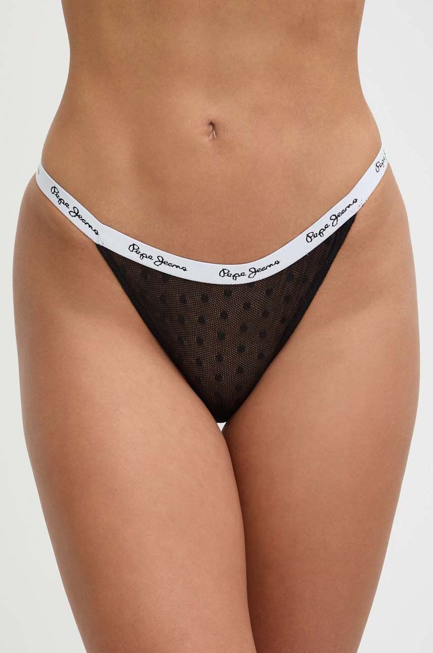 Pepe Jeans chiloti DOT 3P BIKINI 3-pack culoarea negru, PLU11016 Pepe Jeans chiloti DOT 3P BIKINI 3-pack culoarea negru, PLU11016