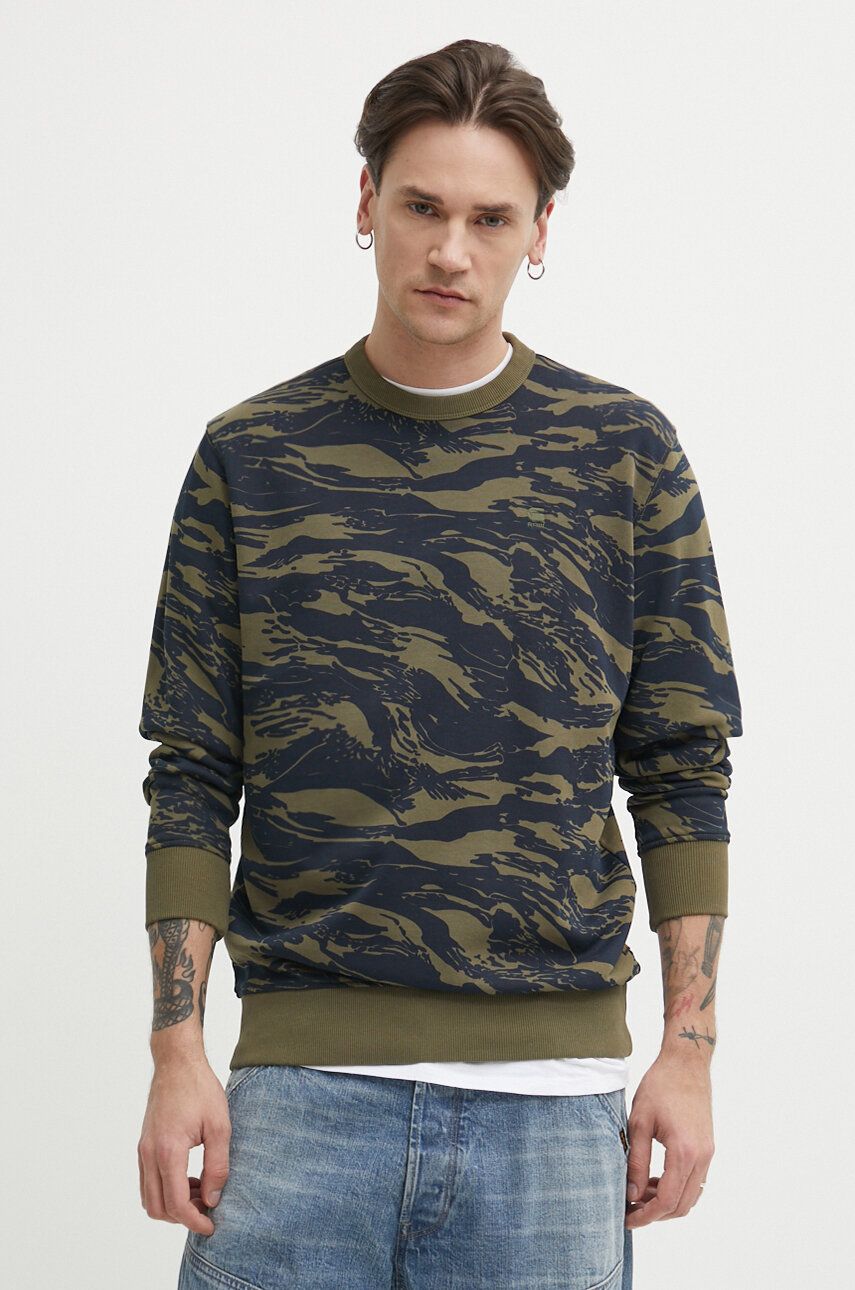 G-Star Raw hanorac de bumbac barbati, culoarea verde, modelator G-Star Raw hanorac de bumbac barbati, culoarea verde, modelator