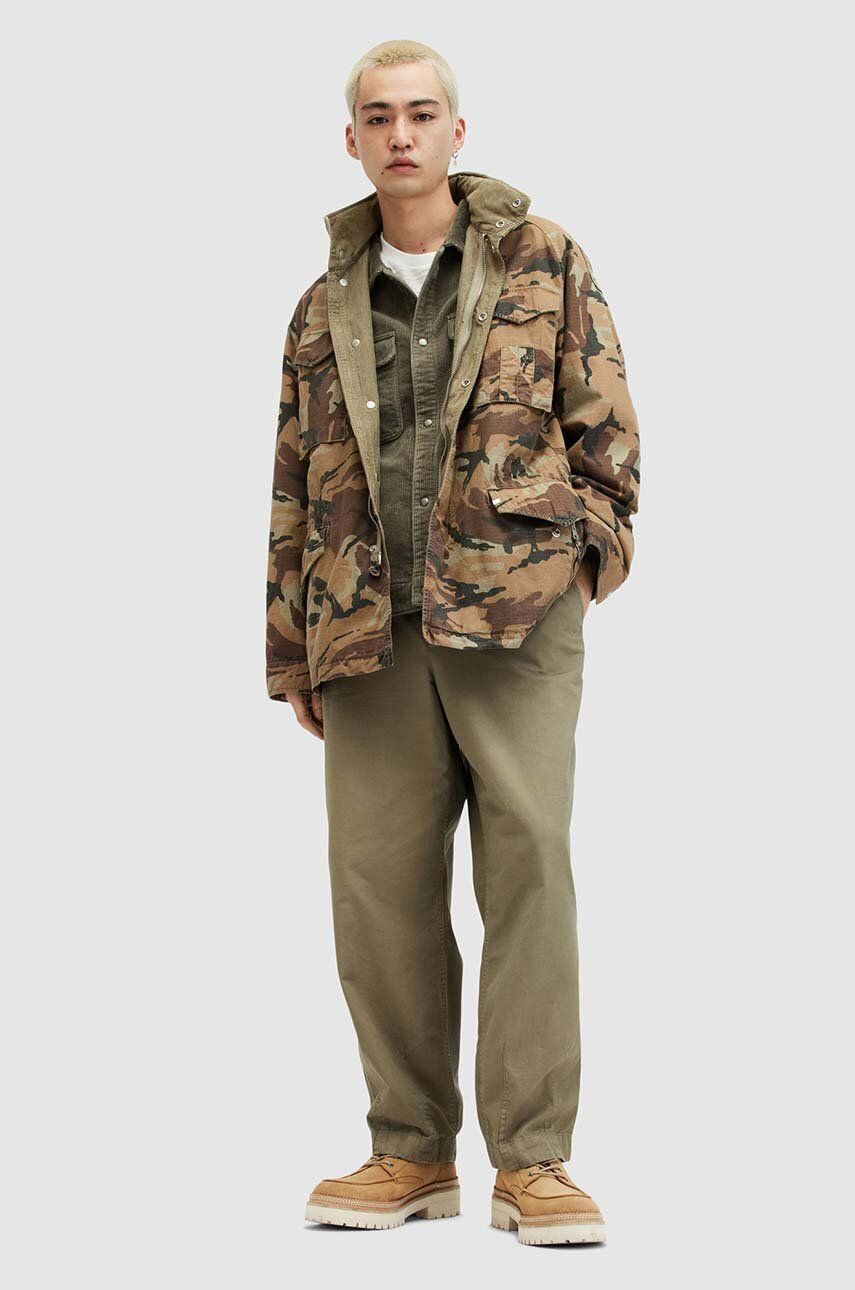 AllSaints pantaloni de bumbac BUCK TROUSER culoarea maro, drept, MM505Z AllSaints pantaloni de bumbac BUCK TROUSER culoarea maro, drept, MM505Z