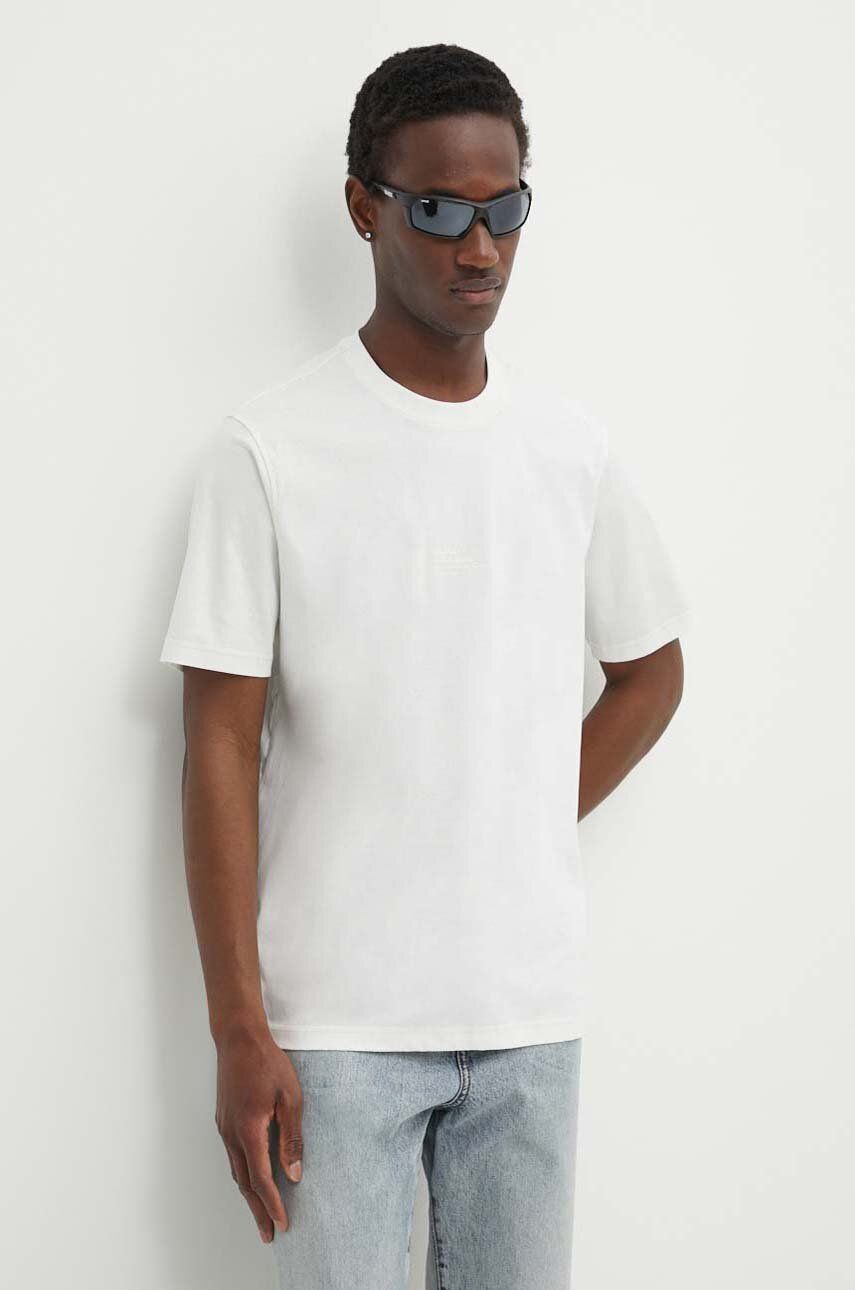 Diesel tricou din bumbac T-MUST-SLITS-N2 bărbați, culoarea alb, uni, A13238.0QANW Diesel tricou din bumbac T-MUST-SLITS-N2 bărbați, culoarea alb, uni, A13238.0QANW