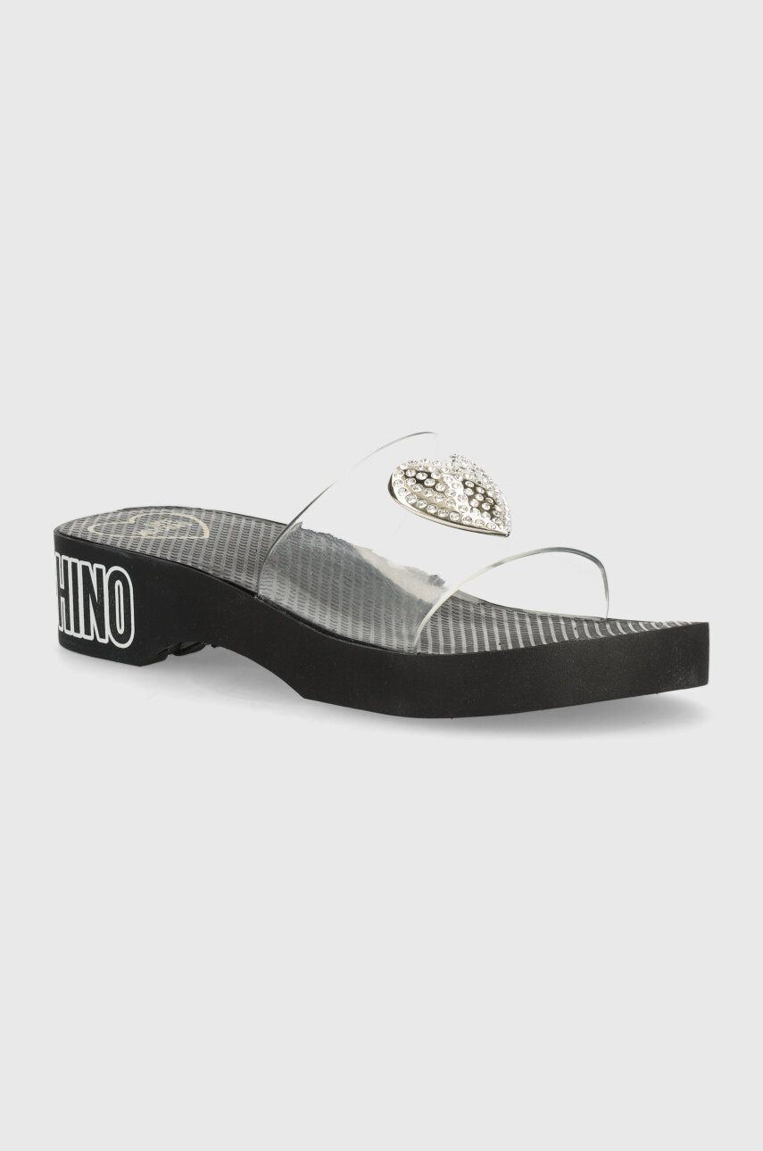 Love Moschino papuci femei, culoarea negru, cu platforma, JA28344G0II5200A Love Moschino papuci femei, culoarea negru, cu platforma, JA28344G0II5200A