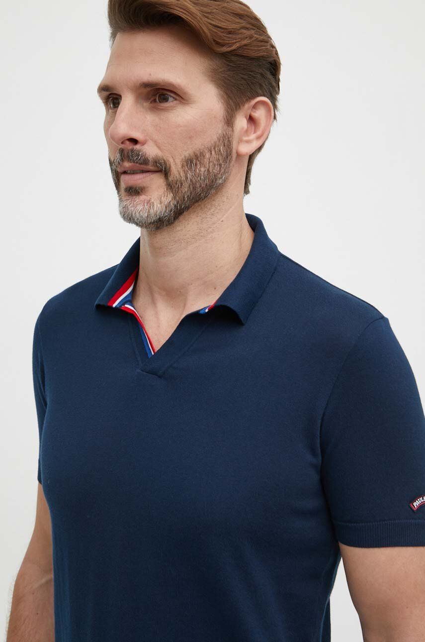 Paul&Shark polo de bumbac culoarea albastru marin, neted, 24411624 Paul&Shark polo de bumbac culoarea albastru marin, neted, 24411624