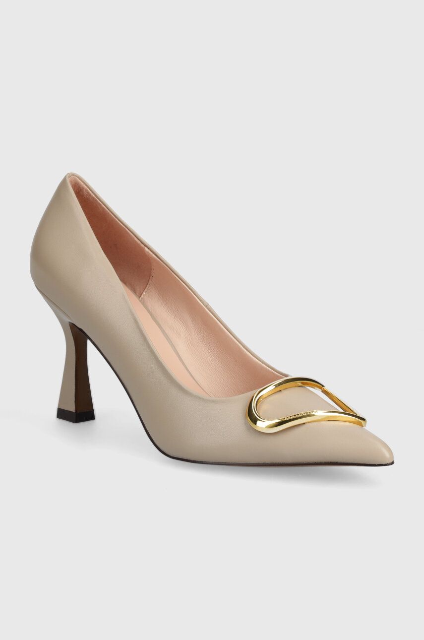 Coccinelle stilettos de piele culoarea bej, E4 QSD 13 01 01 N80 Coccinelle stilettos de piele culoarea bej, E4 QSD 13 01 01 N80